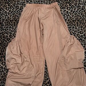 Planet by Lauren G Big Pocket Nylon Pants Pink Rose Gold  Mauve 2